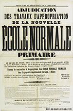 adjudication des travaux de la nouvelle école normale, 1865