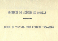 note de l’archiviste départemental Pierre Marot demandant à chaque agent de lui rendre compte de ses tâches journalières, 24 novembre 1934.