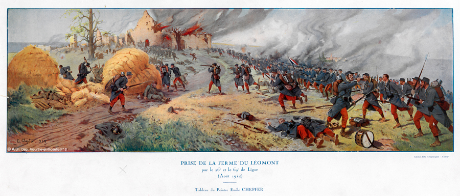 Prise de la ferme du Léomont par le 26e et 69e de ligne (août 1914).