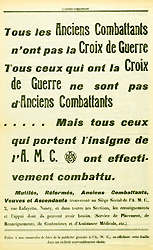 Tous les anciens combattants n’ont pas la croix de guerre , janvier 1920