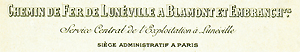 Lette accompagnant le dossier de déclaration de dommages de guerre des Chemins de fer de Lunéville à Blâmont, 24 juin 1919