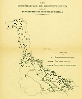 Localisation des coopératives de reconstruction, Les Coopératives de reconstruction du département de Meurthe-et-Moselle, 1922