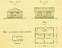 « Notice de M. l’ingénieur en chef du département sur les différents types d’abris provisoires démontables édifiés dans le département»
