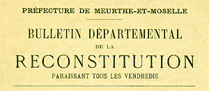 Bulletin départemental de la reconstitution, 1919