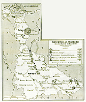 « Reconstitution industrielle : position des usines », Exposition de la reconstitution en Meurthe-et-Moselle (5-20 mars 1922)