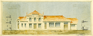 Jules Criqui, Élévation de la façade de la mairie-école de Lesmesnils