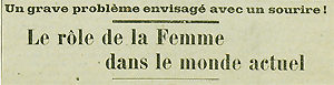 Cæcilia Vellini, « Le rôle de la femme dans le monde actuel », L’Indépendant de Lorraine, 28 mars 1924