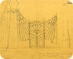 Nancy, parc de Saurupt : projet pour la grille de la conciergerie (1903).