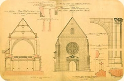Nancy, église des Cordeliers : étude pour la restauration de la façade occidentale.