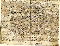 Carte des bois de l'abbaye de Senones situés sur le ban de Mouacourt, 1682.