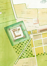 Plan topographique du ci-devant château de Tonnoy, 21 messidor entre 1793 et 1805