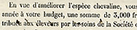 Délibération du conseil général de la Meurthe concernant l’amélioration de la race chevaline, 1858.