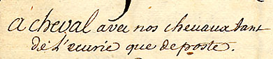 État du personnel devant escorter les princes et princesses de Lorraine au couronnement de Louis XV, 1722, Fol. 1 r. et v.