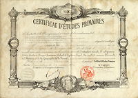 Certificat d’études primaires de Henri-Émile Lamothe, de Liffol-le-Grand (Vosges), 1876.
