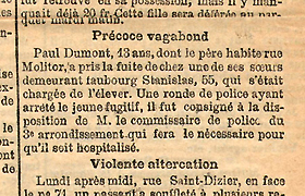 « Précoce vagabond », L’Est républicain, 19 mars 1901.