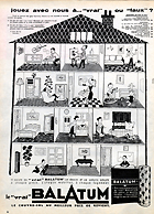 Réclame publicitaire pour Balatum, 1958.
