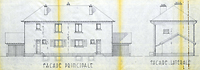 Plan d’un groupe de deux logements accompagnant un acte notarié de vente, 1955.