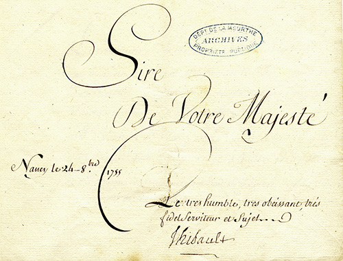 Rapport de François-Thimotée Thibault de Montbois, lieutenant de police de Nancy, 24 octobre 1755