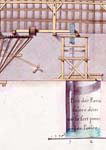 Elévation et profil des machines de tirage des eaux des puits de la saline de Château-Salins, 1738.