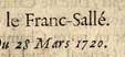 Ordonnance sur le franc-sallé , 28 Mars 1720, pages 314-316.