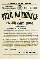 Affiche municipale annonçant l’annulation du 14 juillet 1894 à Toul, 8 juillet 1894.