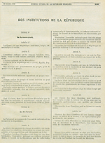 Constitution de 1946, article 2, Journal officiel de la République française, 28 octobre 1946.
